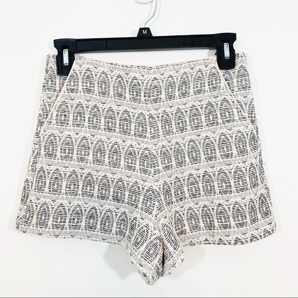 TOPSHOP high rise metallic print hot pants shorts
